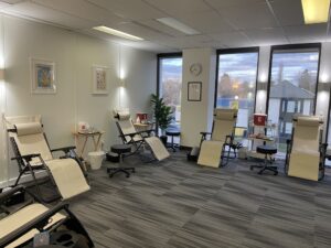 relax in our community acupuncture room